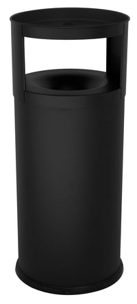Pattumiera Gettacarte Ø38xh90 cm Autoestinguente Posacenere in Acciaio Verniciato Nero