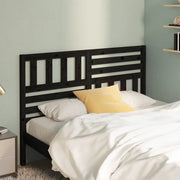 Testiera per Letto-Testata-Testiera Decorativa Nera 126x4x100 cm in Legno Massello di Pino 461308