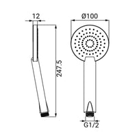 Doccetta cromata a 1 getto con risparmio d'acqua - serie delos