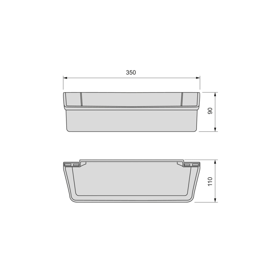 Emuca Set vaschette ausiliare, 350, Plastica bianca, Tecnoplastica, 1 u.