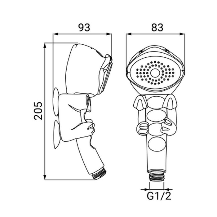 Doccetta dakky per bambini con ventose