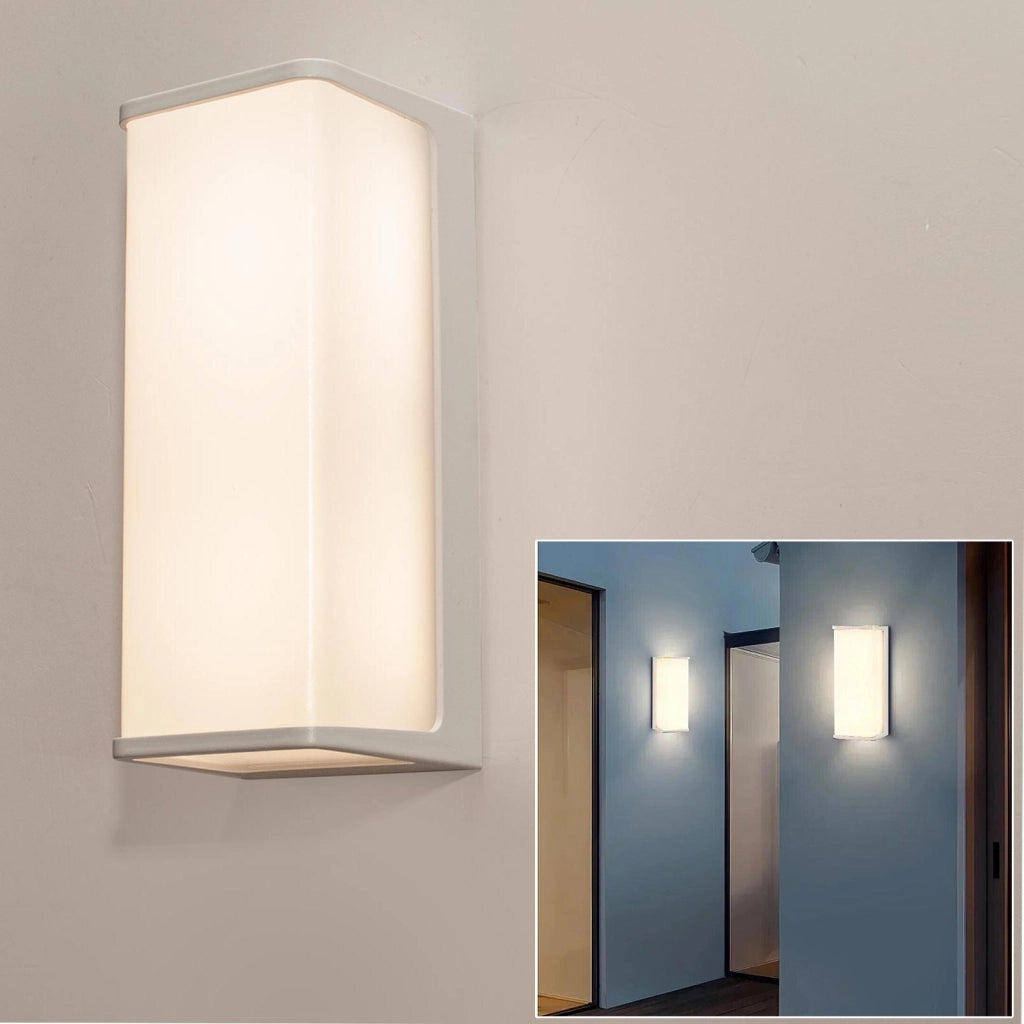 Applique moderno IP65 lampada impermeabile parete LED 10W resa 95W basso consumo luce diffusa giardino ingresso 230V BIANCO 4000K