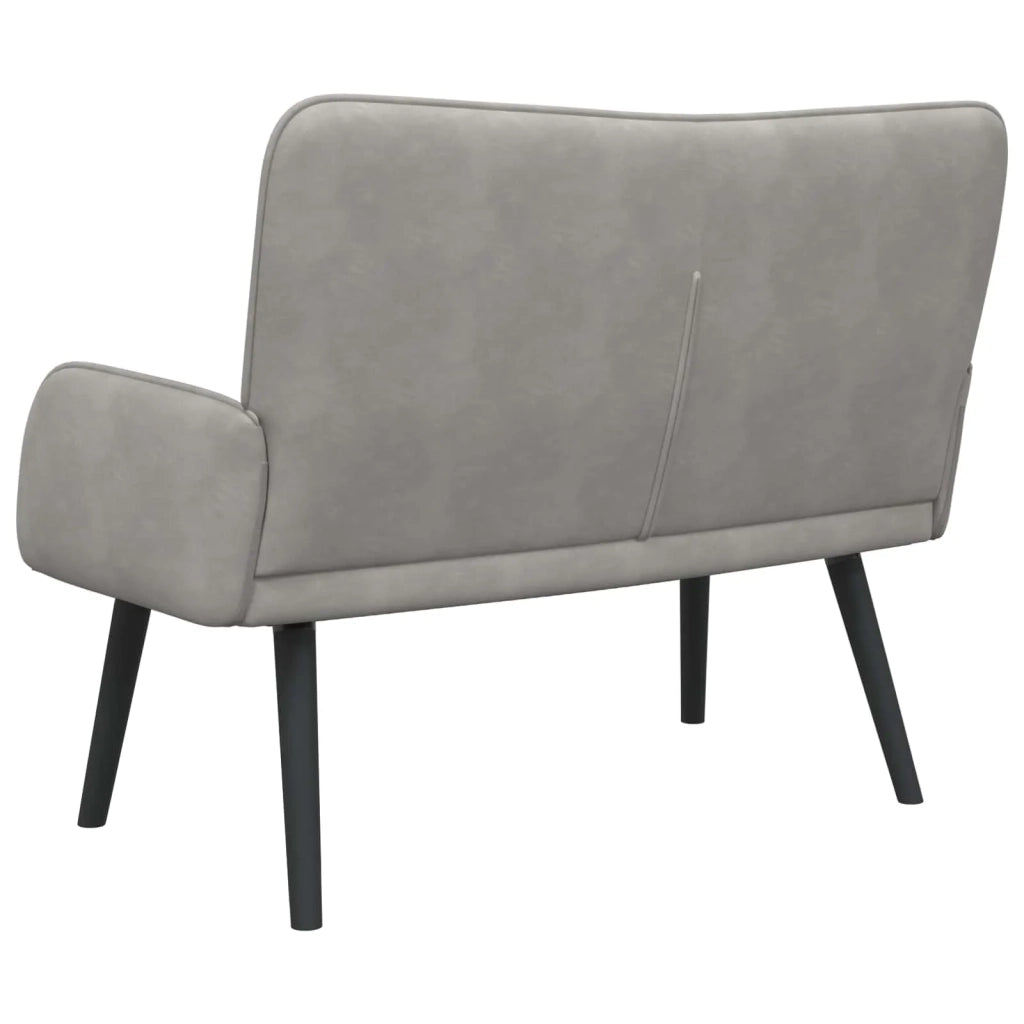 Sofa a Due Posti Grigio chiaro 115 x 61 x 87 cm Velluto 42028913