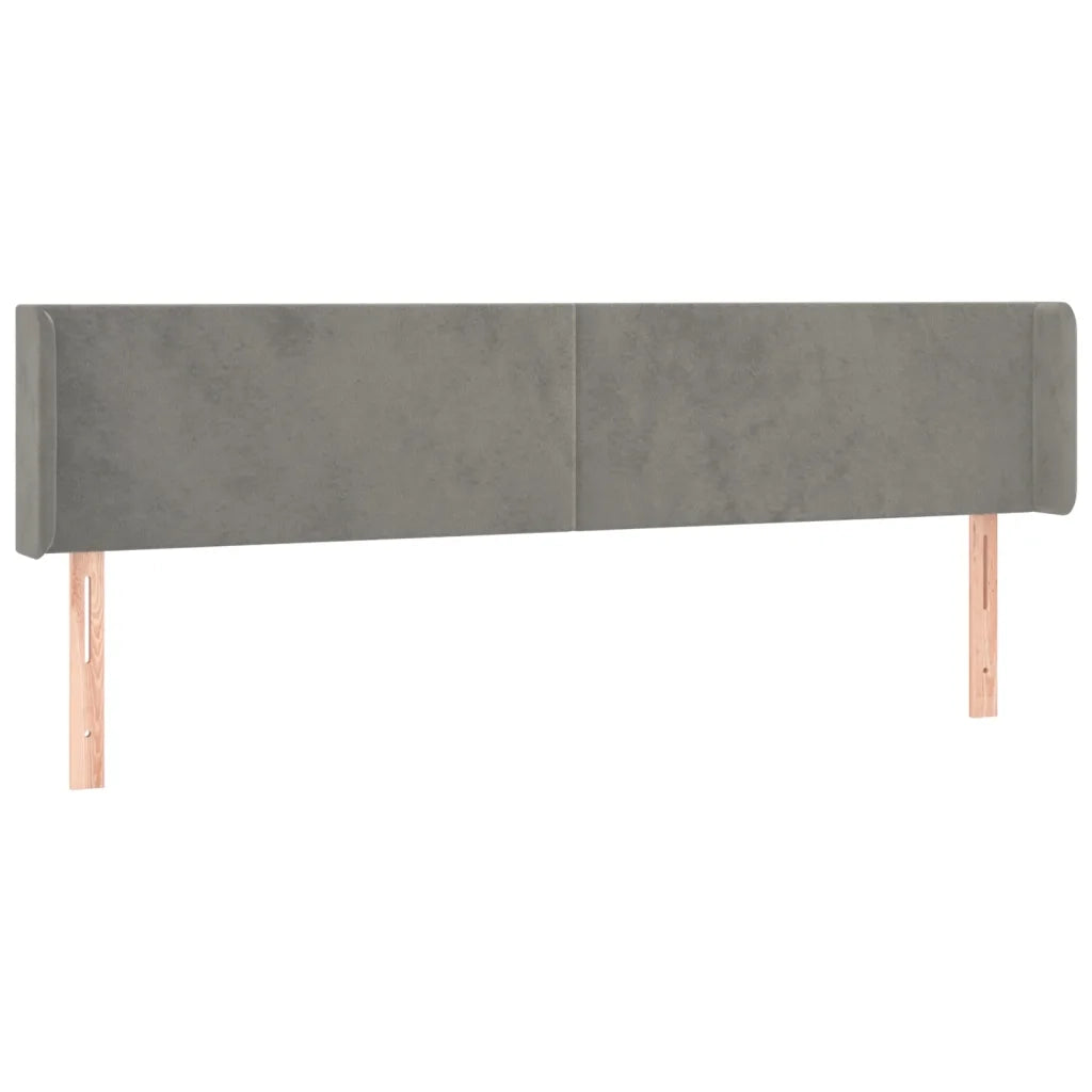 Testiera | Testata a LED Grigio Chiaro 163x16x78/88 cm in Velluto