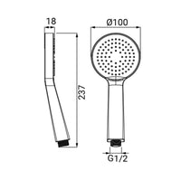 Doccia nera opaca a 1 getto con risparmio d'acqua - serie vogue
