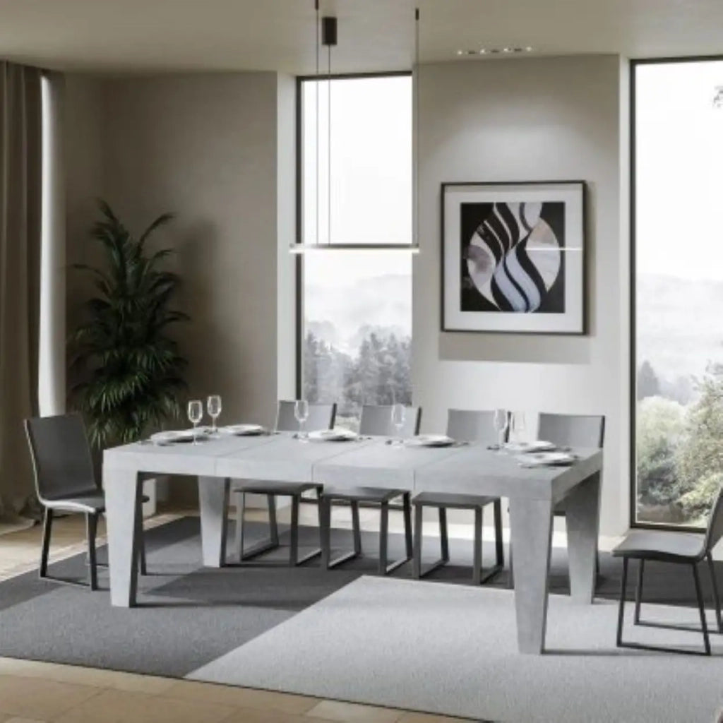 Tavolo allungabile 140/244x90 cm Spimbo Premium colore cemento