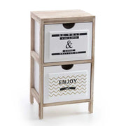 CASSETTIERA IN LEGNO DECORATA CON DUE CASSETTI 30 X 24 X 53 CM