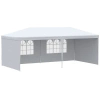 Tendone da Giardino Pieghevole per Feste ed Eventi con Pannelli Rimovibili, 5.83x2.95 m, Bianco