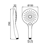 Doccino cromato a 3 funzioni con pulsante cambio getto - serie Astra