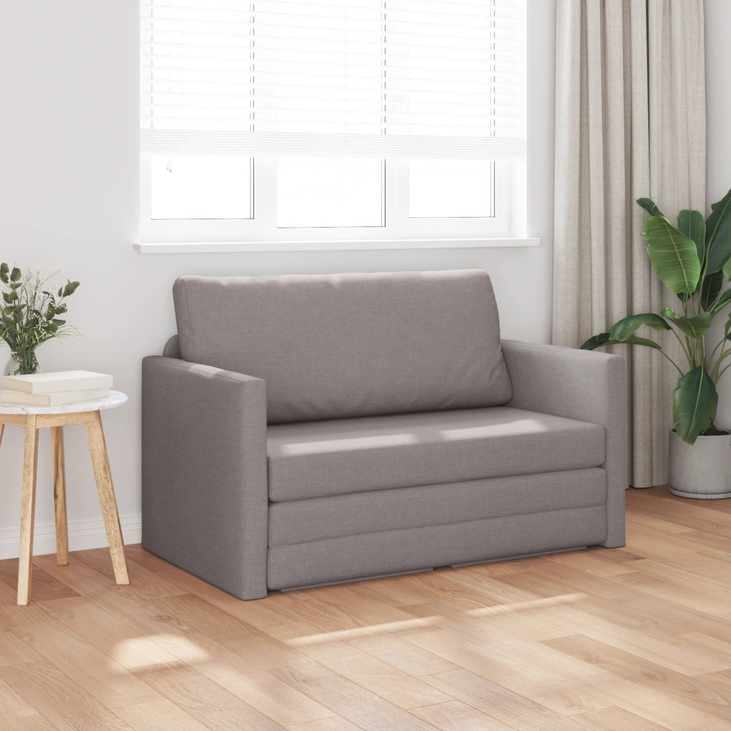 Divano Letto in Pietra 2-in-1 Tortora 124x71x78 cm Tessuto