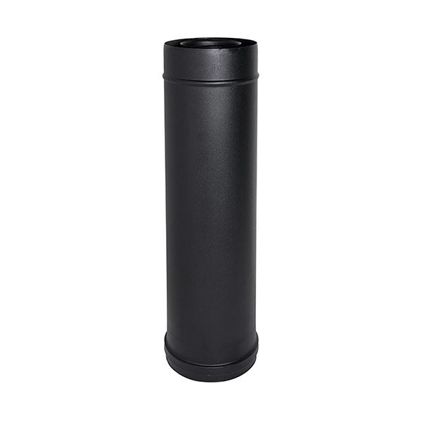 Elemento diritto canna fumaria tubo coassiale NERO  D. 80/125 1 mt CE in acciaio 316 per stufa pellet  Made in Italy UNI 1856/2