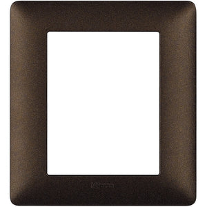 Placca Bticino Matix 3 moduli marrone caffè AM4826TGG