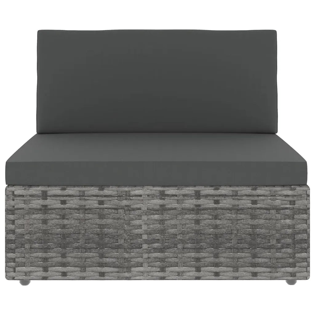 Set Divani da Giardino 8 pz con Cuscini in Polyrattan Grigio cod mxl 44498