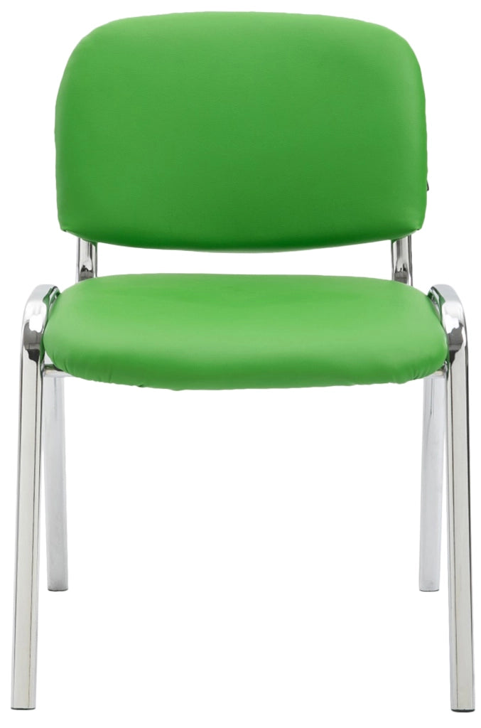 Sedia ospite impilabile KEN in similpelle verde