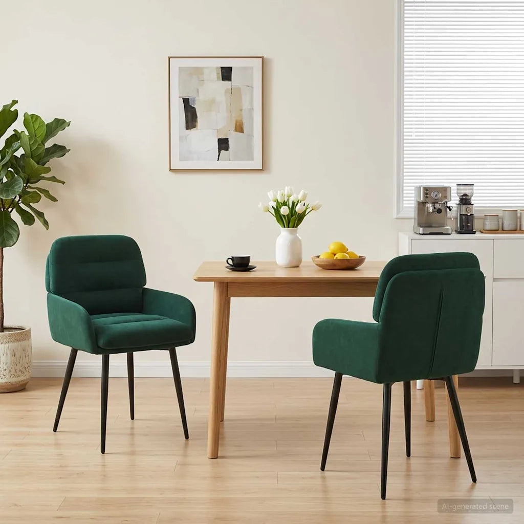Sedie da pranzo 2 pz Velluto Verde Scuro 59 x 59,5 x 90 cm 42034309