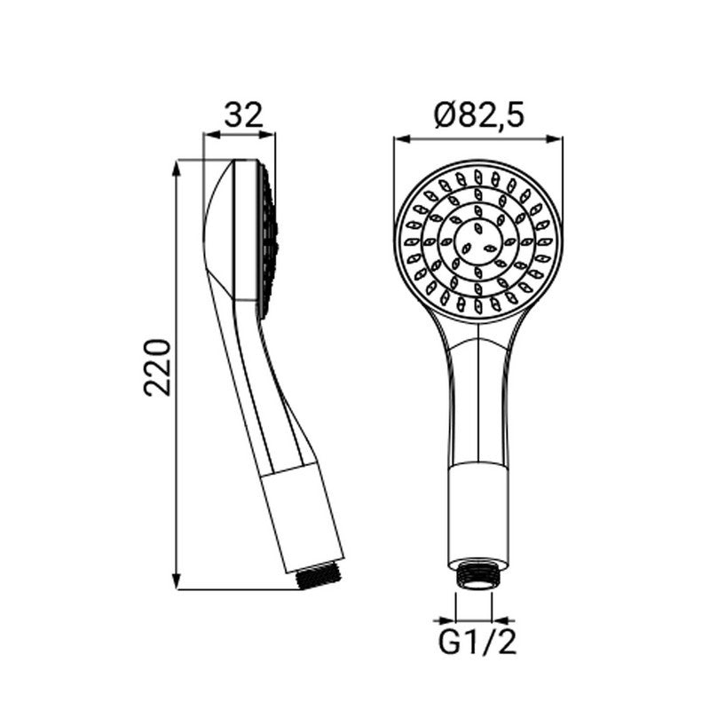 Doccino cromato a 1 getto con luci led - Serie Lumy