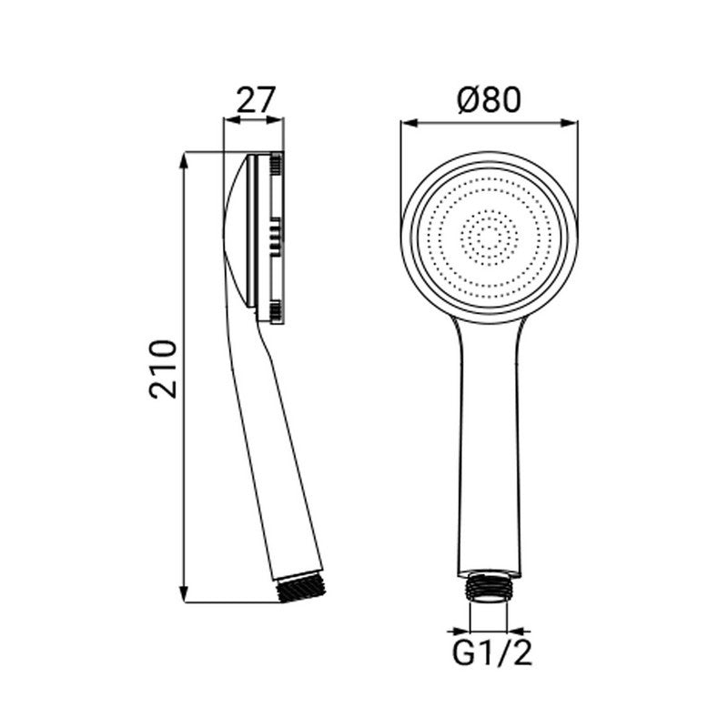 Doccetta cromata monofunzione con microfori - serie Pixi