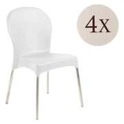 Eclectic, Sedia da Esterno 4 Sedie Made in Italy, Bianco