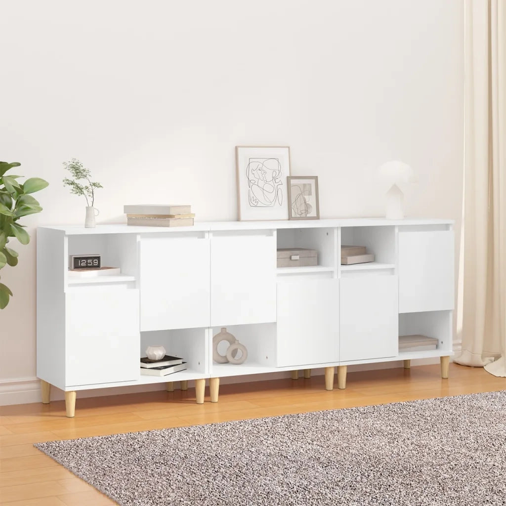 Credenze 3pz | Madia | Buffet da pranzo | Armadio da pranzo Bianche 60x35x70 cm in Legno Multistrato