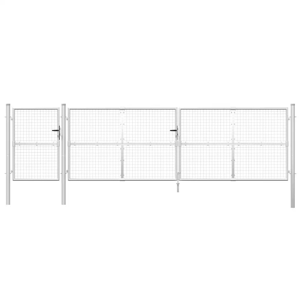 Cancello da Giardino in Rete Argento 500x175 cm Acciaio Zincato