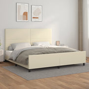 Giroletto con Testiera Crema 200x200 cm in Similpelle 3125471