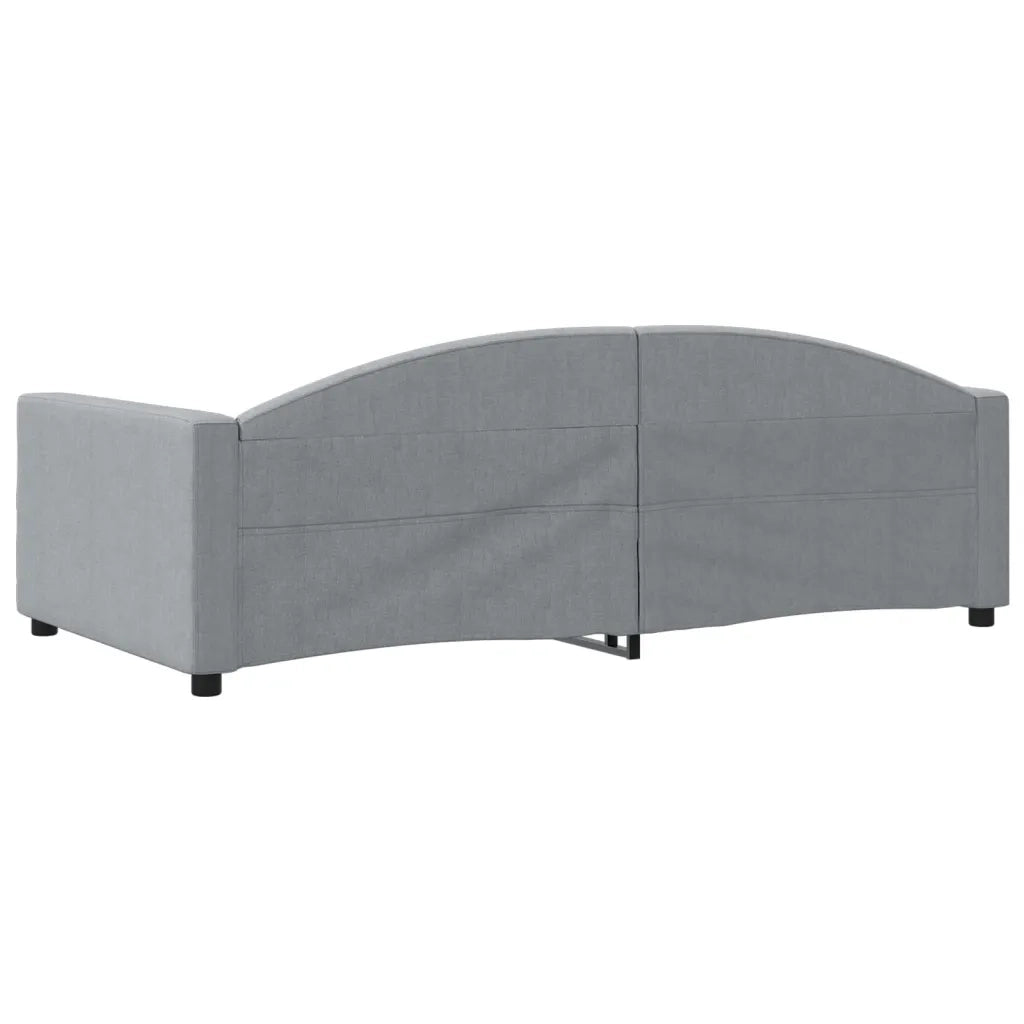 Letto da Giorno Grigio Chiaro 100x190 cm in Tessuto