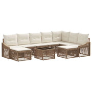 Set Divano da Giardino 10 pcs Beige polyrattan