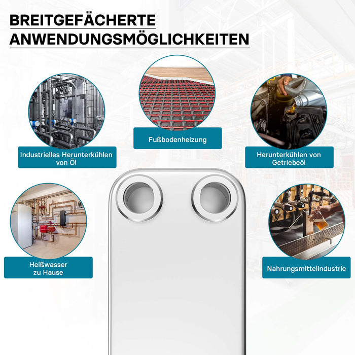 Scambiatore a piastre saldobrasate in acciaio inox, 20 piastre, max 115 kW