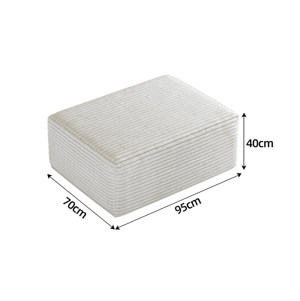 Chaise longue reversibile in tessuto bianco