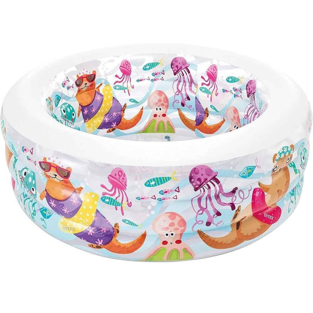 Trade Shop - Piscina Baby Aquarium Gonfiabile Multicolore 152 X 56cm Per Bambini Estate 58480 -
