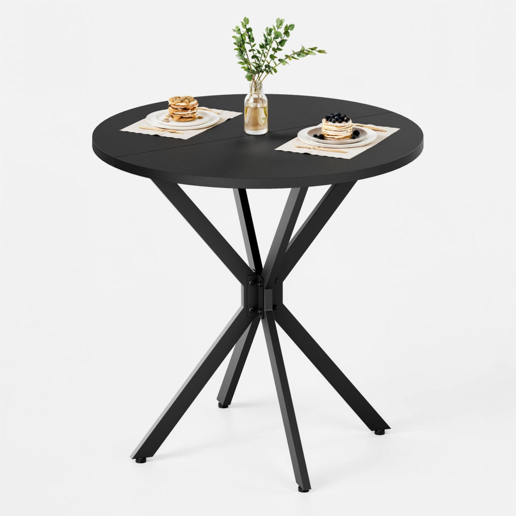 Tavolo rotondo nero Ø 80 cm con gambe a X
