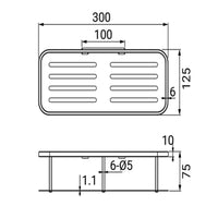 Mensola doccia rettangolare in inox