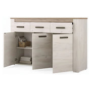 Madia Scena, Credenza 3 Ripiani, 160x36.5x98h cm Bianco Larice