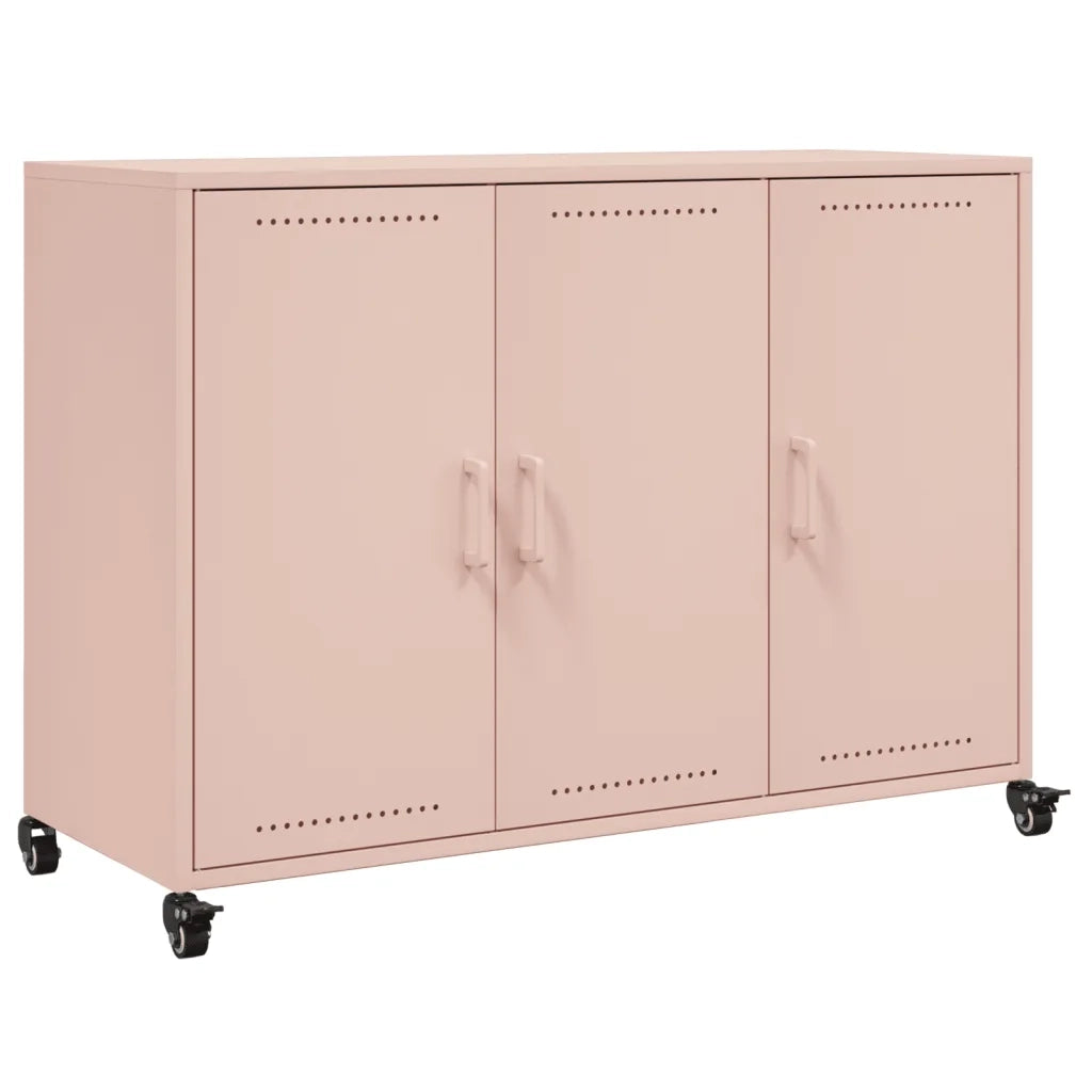Credenza | Madia | Buffet da pranzo | Armadio da pranzo Rosa 100,5x39x72 cm in Acciaio