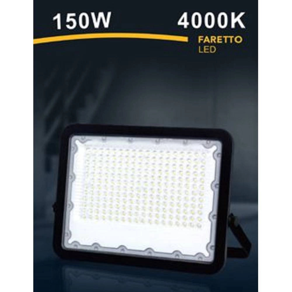 Trade Shop - Faro Led 150 Watt Proiettore Esterno Ip65 Nero Luce 3000k 6500k 4000k Fs150w-n -