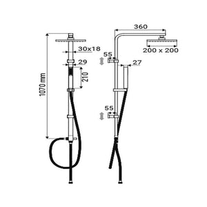 Colonna doccia cromata - Serie Kube