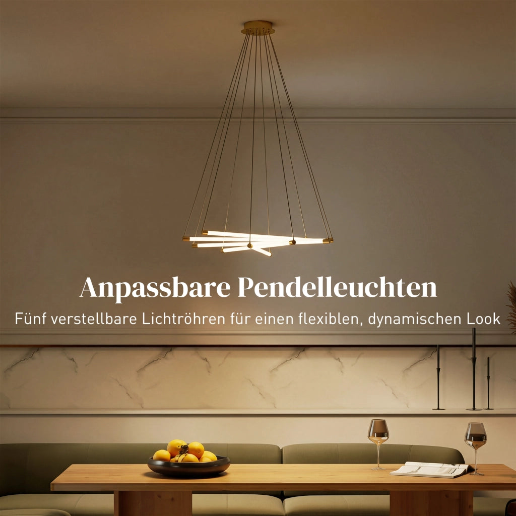Lampada a LED a soffitto 50W 5 tubi luce regolabili ¨C zephmum ¨C Oro Bianco