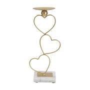 Portacandela VKH345, Oro, Marmo, 14,5x10x32,5 cm