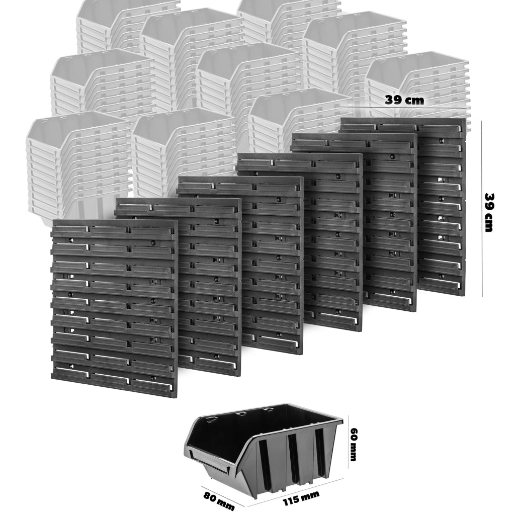 Pannello portautensili KADAX da parete per officina, 117x78 cm, 126 vassoi, robusto, per garage.