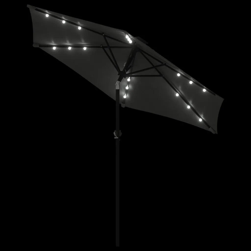Ombrellone Giardino LED Palo Acciaio Antracite 225x225x212 cm 4005068