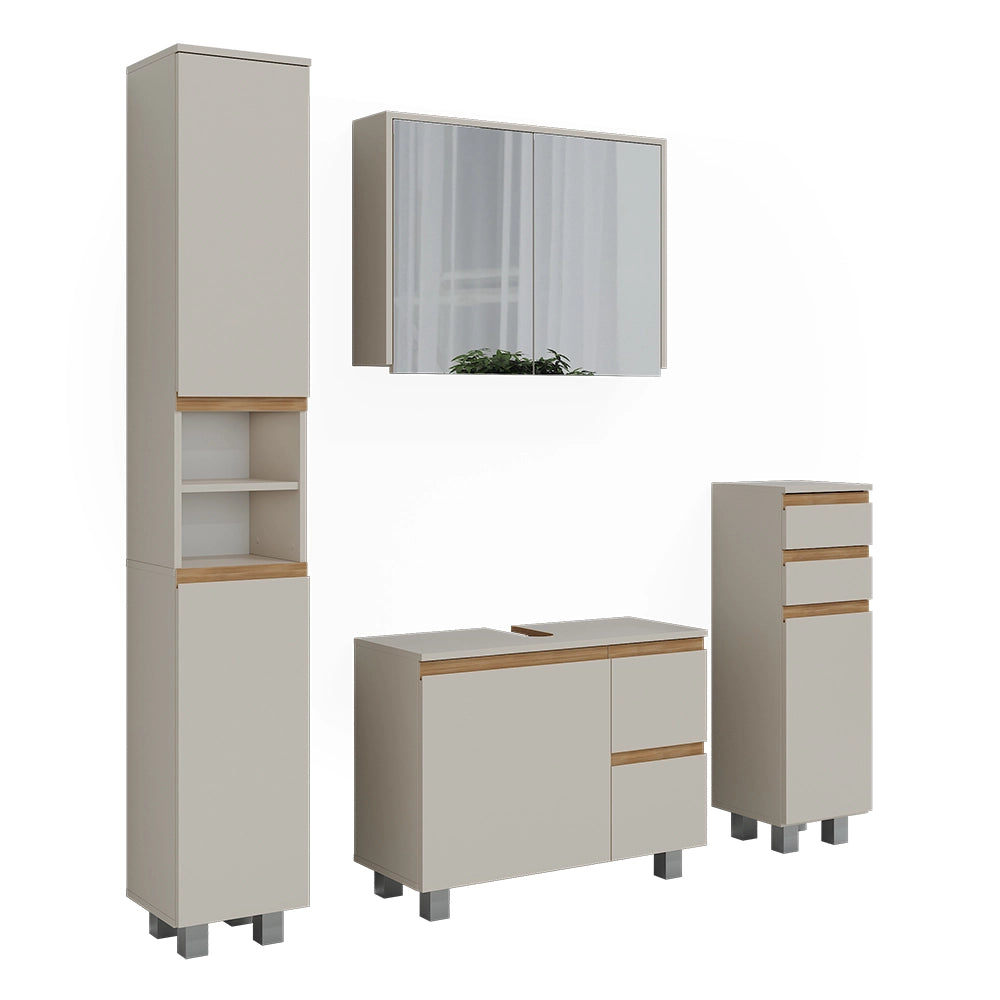 Vicco Set di mobili da bagno Cashmere/Artigianale 4 parti