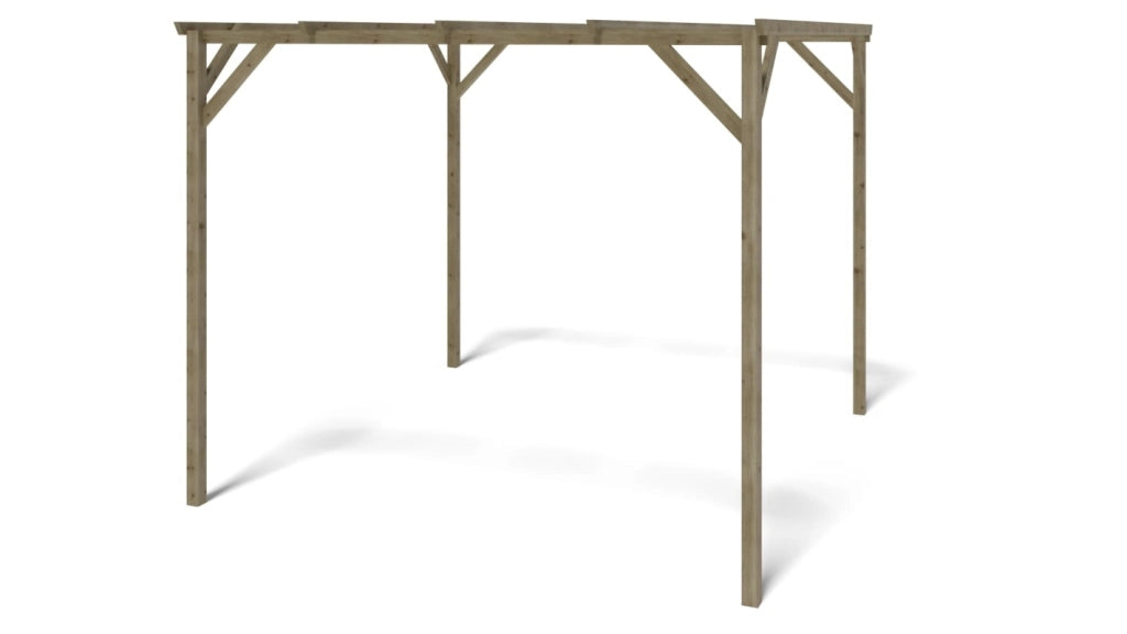 Tettoia posto auto coperto in legno 3x3 m - 9 m2 - CAR12 - ALTANKA