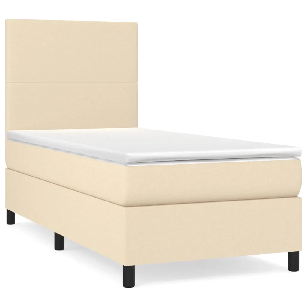 Giroletto a Molle con Materasso Crema 90x190 cm in Tessuto cod mxl 63548
