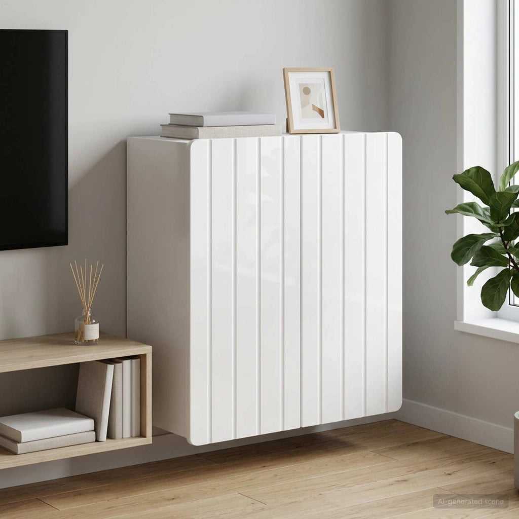 Mobiletto a muro Bianco Lucido 59 x 31 x 64 cm 898239
