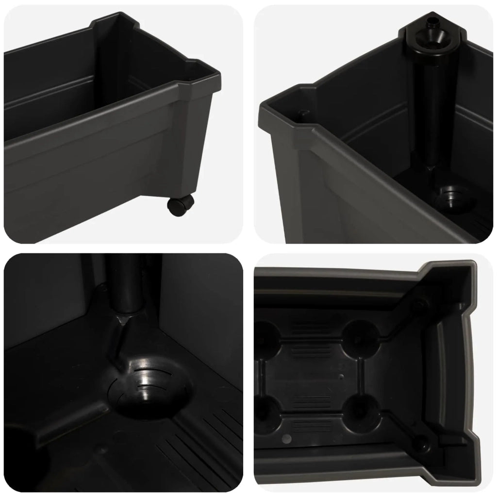Vaso Calypso con Ruote Antracite 79 x 35 x 33 cm PP CFW2739994