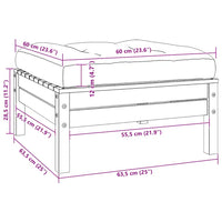 Divano da Giardino a 2 Posti con Cuscini Grigi Massello di Pino 806657