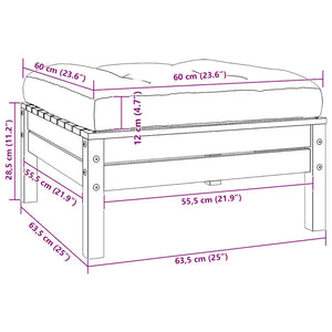 Divano da Giardino a 2 Posti con Cuscini Grigi Massello di Pino 806657