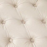 Panca Fondoletto Seduta Trapuntata a Bottoni 120x41x48 cm Crema