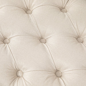 Panca Fondoletto Seduta Trapuntata a Bottoni 120x41x48 cm Crema