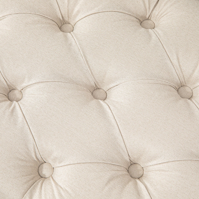 Panca Fondoletto Seduta Trapuntata a Bottoni 120x41x48 cm Crema